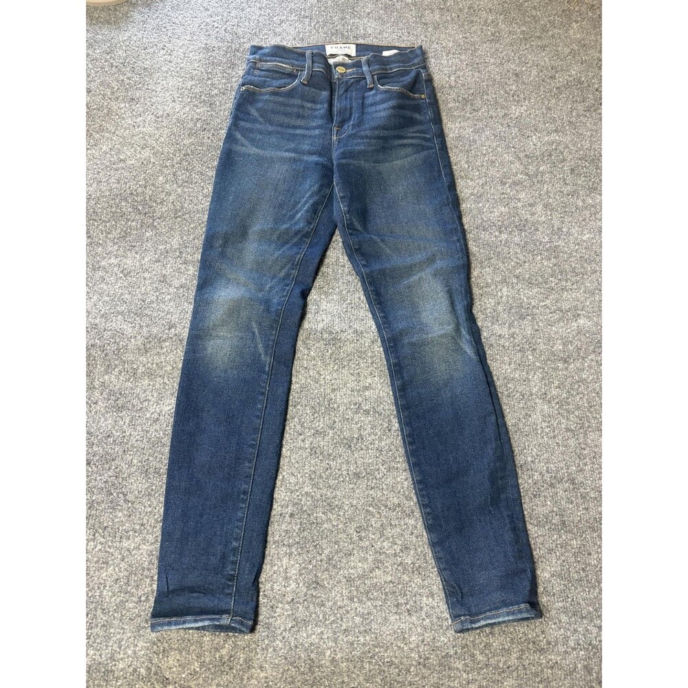 FRAME Le High Skinny Jeans Womens 24 Blue High Rise Medium Wash Denim Casual